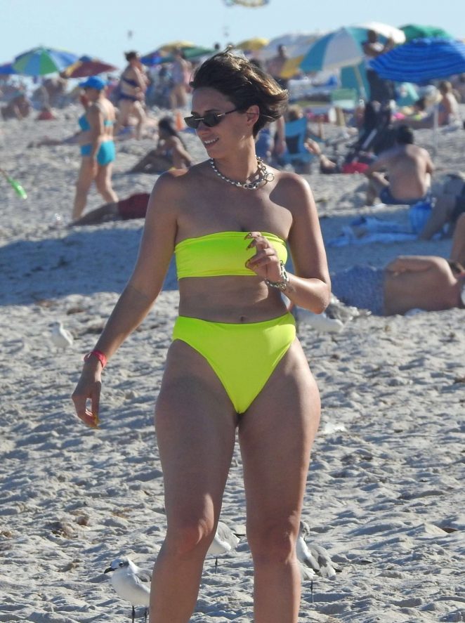 Julieanna Goddard in Yellow Bikini on Miami Beach