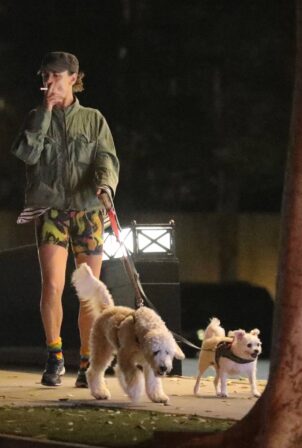 Juliette Lewis - On a walk with her dogs in Hollywood