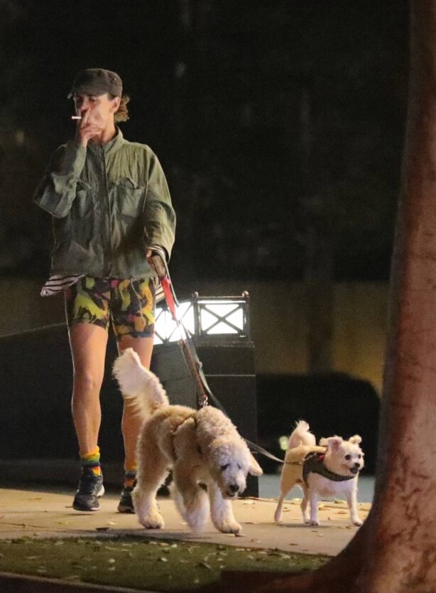 Juliette Lewis - On a walk with her dogs in Hollywood
