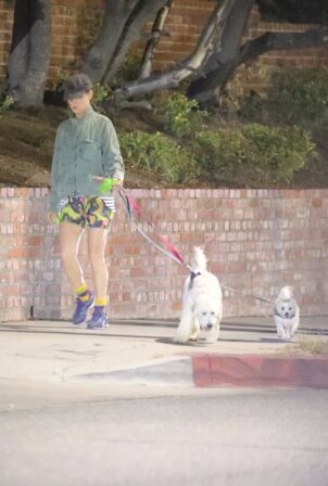 Juliette Lewis - Takes a late night walk with her dogs in Hollywood