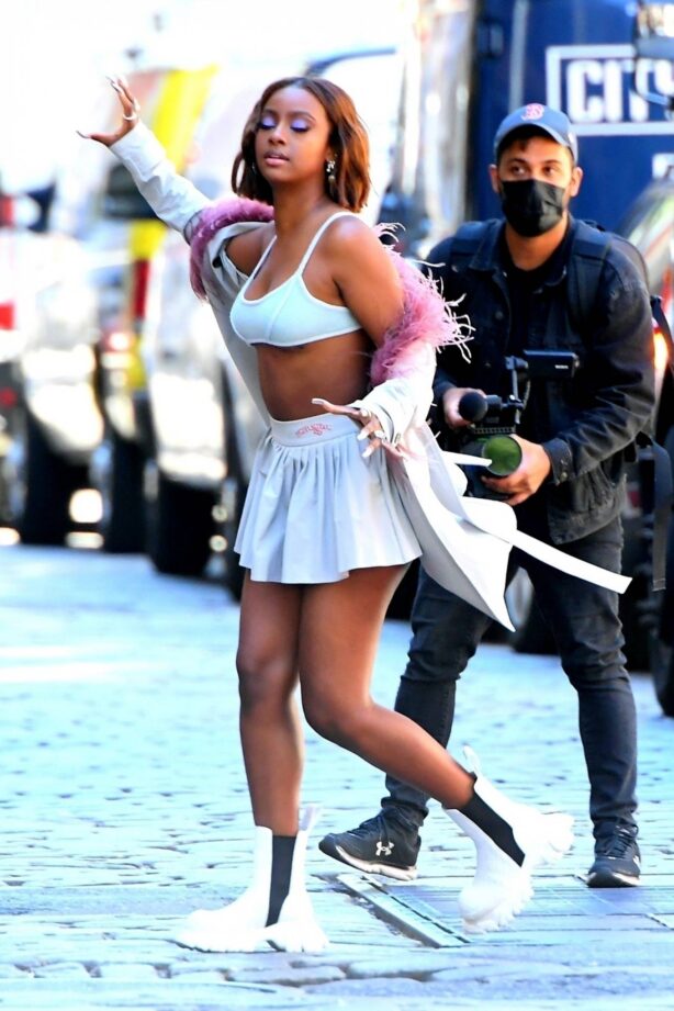Justine Skye - Filming her new music video in New York
