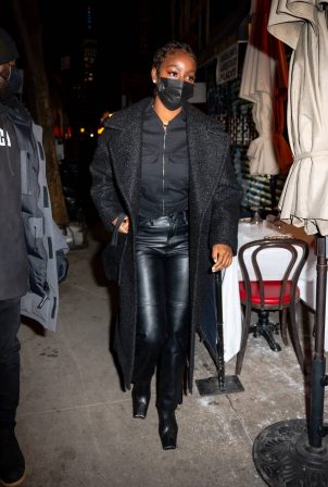 Justine Skye - Out for dinner at Carbone in New York