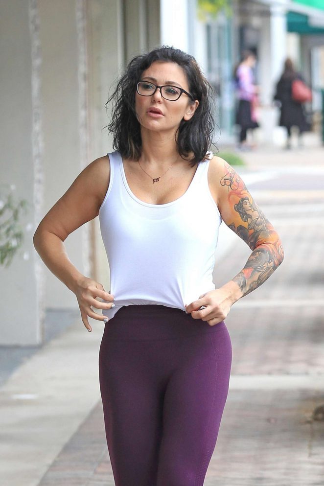 JWoww in Tights - Going to the gym in Miami