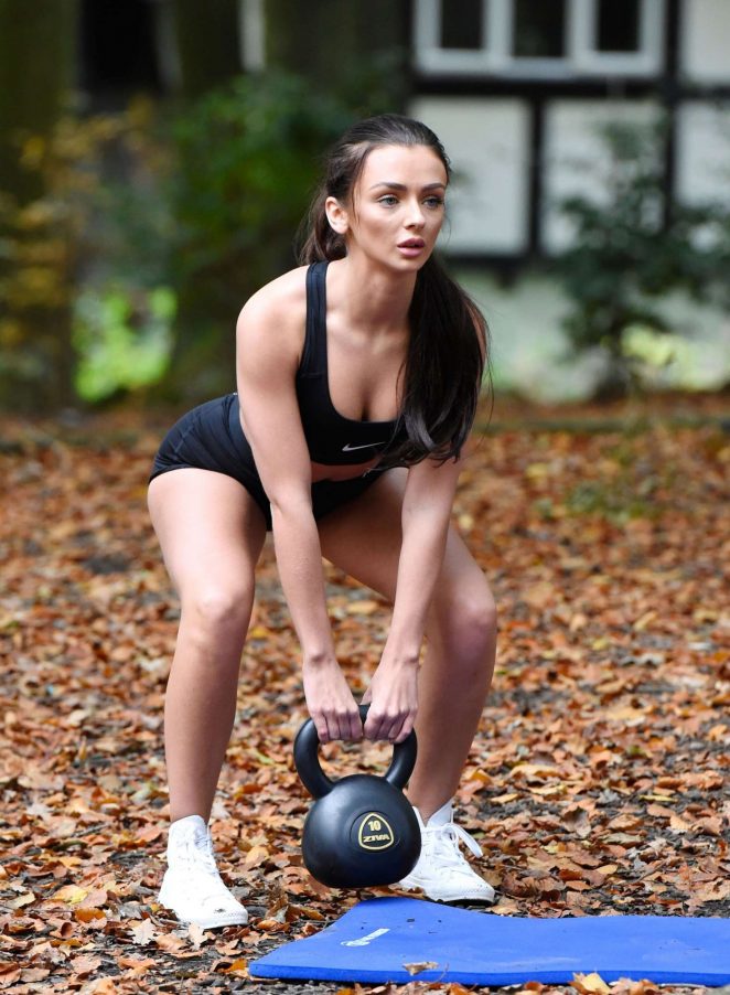 Kady McDermott in Shorts Working Out in Manchester