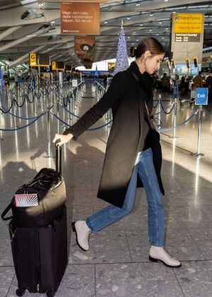 Kaia Gerber - Arrives at Heathrow Airport in London