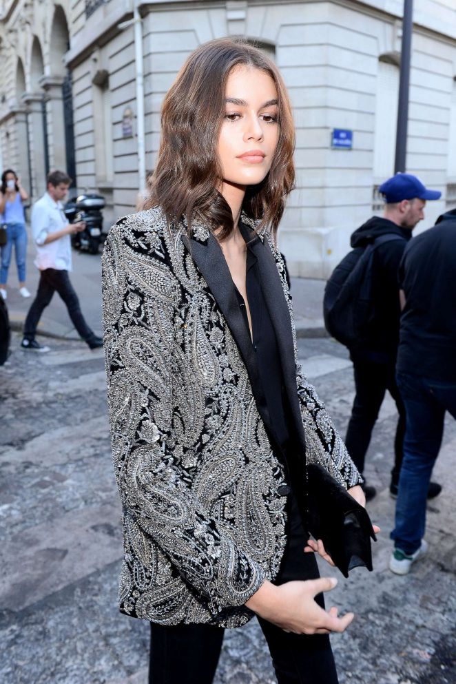Kaia Gerber - Arriving at Vogue Dinner Party in Paris