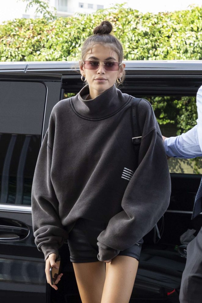 Kaia Gerber - Arriving to Prada Headquarter for a fitting at MFW SS 2019 in Milan