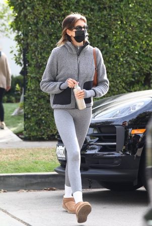 Kaia Gerber - Dons UGG Slippers as she exits a Pilates studio in Los Angeles