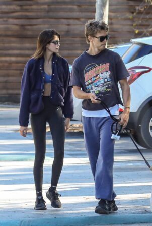 Kaia Gerber - On a stroll with new boyfriend Austin Butler in Los Angeles