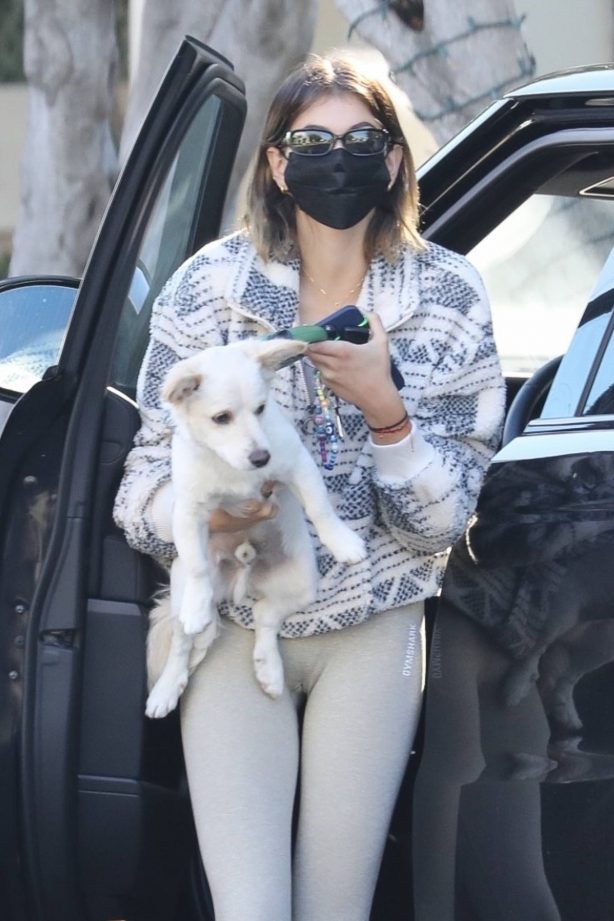 Kaia Gerber - Seen after pilates with her pooch in West Hollywood