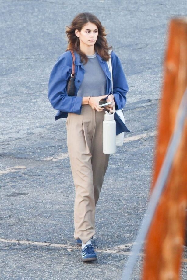 Kaia Gerber - Seen after set of 'Mrs. American Pie' in Downtown Los Angeles