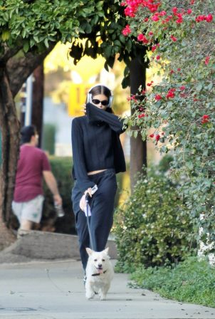 Kaia Gerber - Seen during a dog walk in Los Angeles