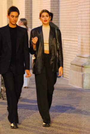 Kaia Gerber - Seen during an evening stroll in NYCrner