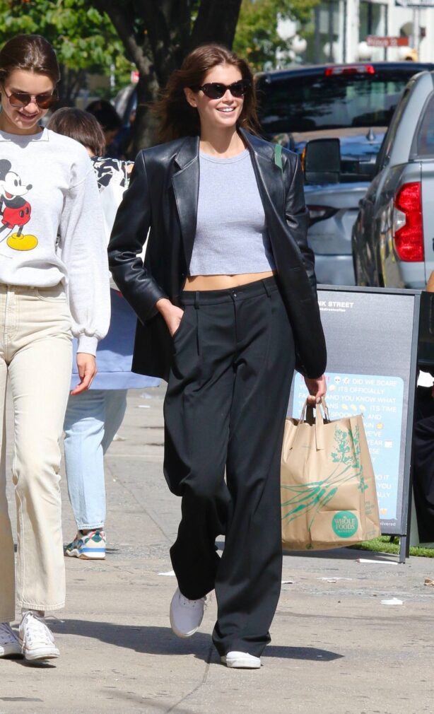 Kaia Gerber -Shopping at Whole Foods in New York