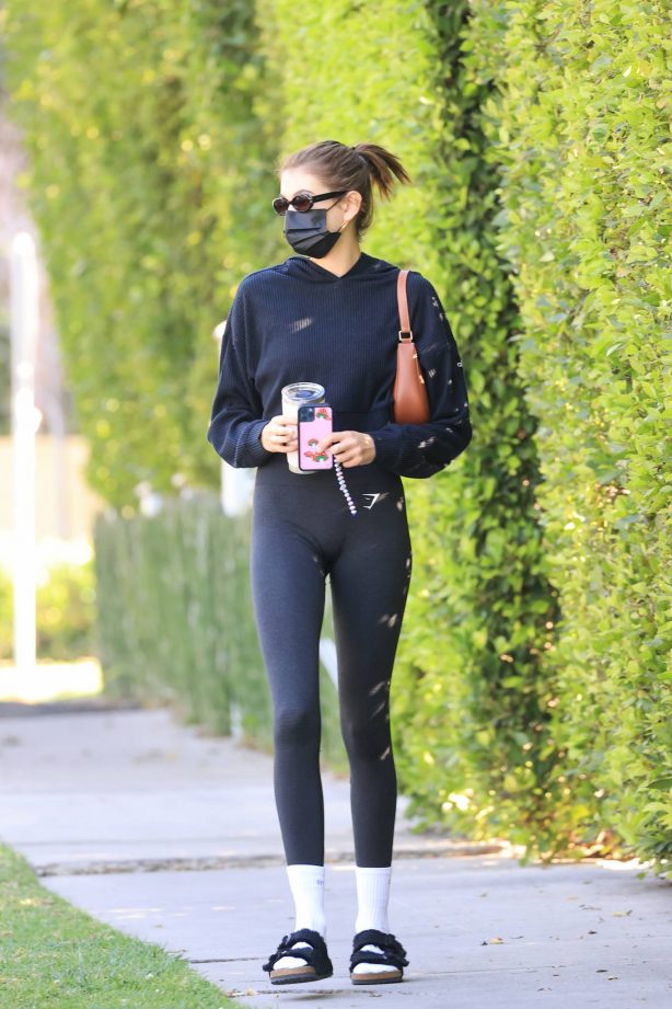 Kaia Gerber - Steps out for pilates in Los Angeles
