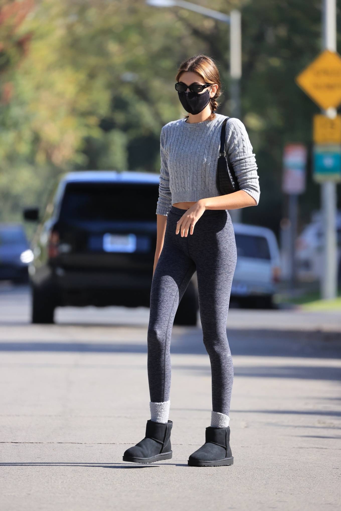 Kaia Gerber - Wearing a grey cropped sweatshirt in West Hollywood-22 ...