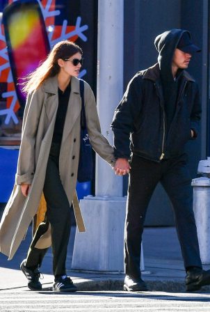 Kaia Gerber - With Austin Butler Step Out in New York City