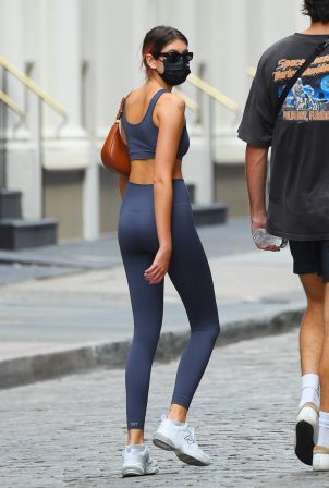 Kaia Gerber with Jacob Elordi Seen out for a workout in New York