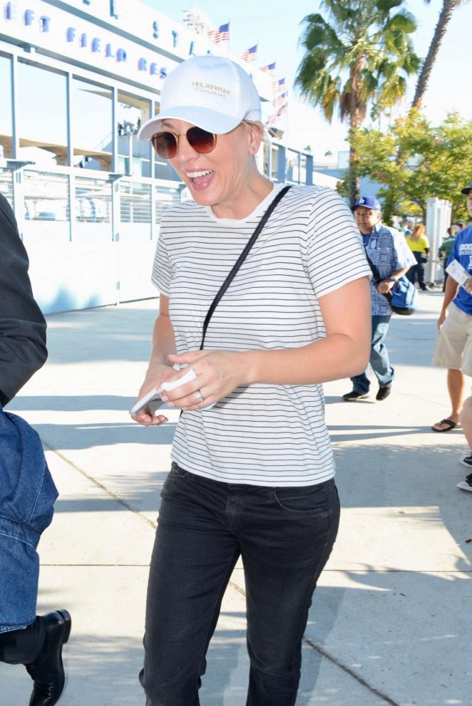 Kaley Cuoco - Arrives at Dodger Stadium for the World Series in LA