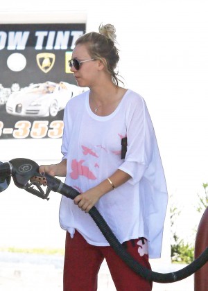 Kaley Cuoco at a gas station in LA