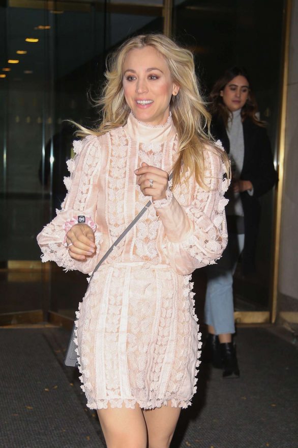 Kaley Cuoco in Light Pink Outfit - Leaving her hotel in NYC-07 | GotCeleb