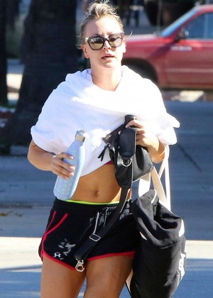 Kaley Cuoco in Shorts after her workout in Los Angeles