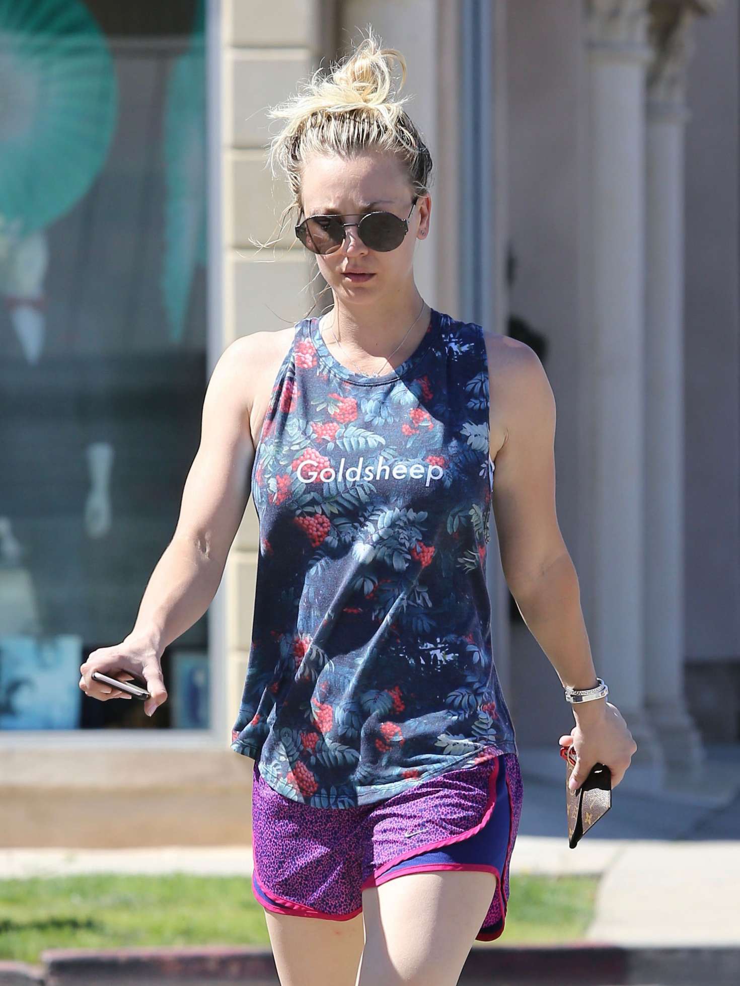 Kaley Cuoco in Shorts out in Los Angeles