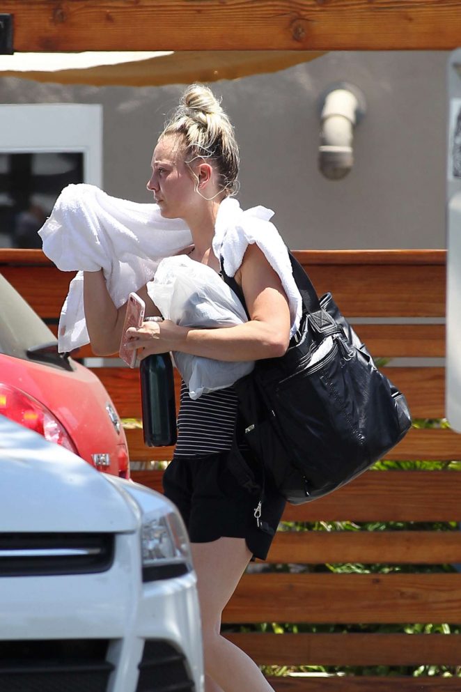 Kaley Cuoco - Leaves Core Power Yoga Class in Los Angeles