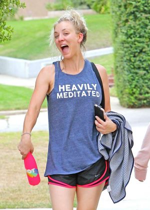 Kaley Cuoco Leaving Workout in Studio City