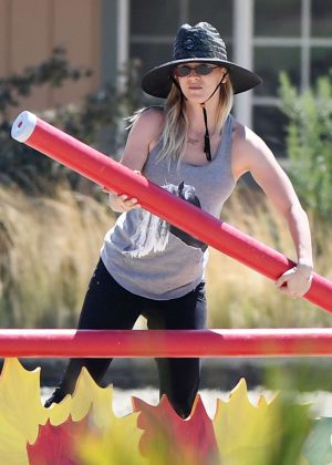 Kaley Cuoco - Seen At Equestrian Center In Los Angeles