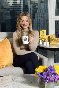 Kaley Cuoco - Starbucks 'Shine from the Start' Spring Campaign in NYC