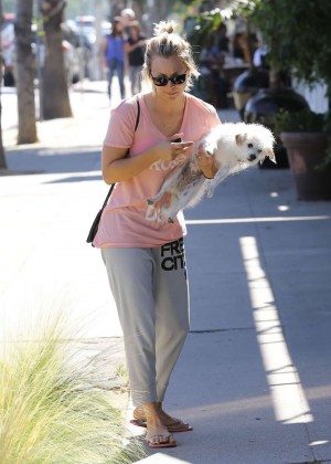 Kaley Cuoco walking her dog in Sherman Oaks | GotCeleb
