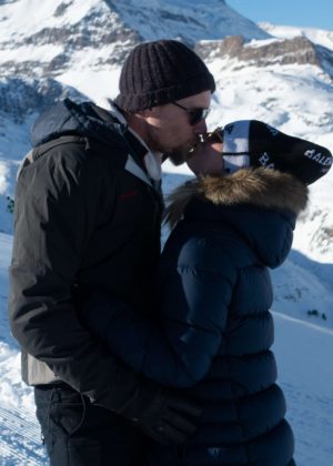 Kaley Cuoco with husband Karl Cook - Honeymoon in Zermatt