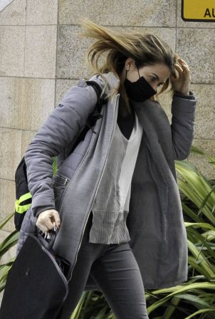 Karen Carney - heads into the Studios in Manchester