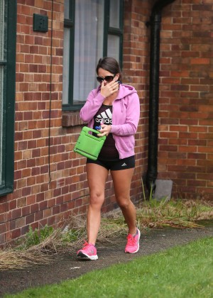 Karen Danczuk in Shorts Leaves gym session in Rochdale