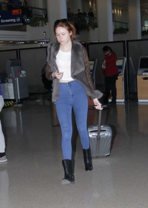 Karen Gillan in Jeans at LAX Airport in LA