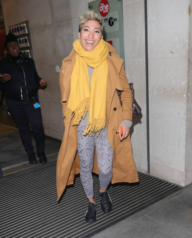 Karen Hauer - In print leggings seen after presenting Strictly Fitness in London