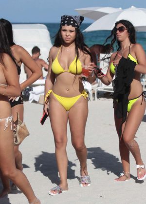 Karina Seabrook - Hot in Yellow Bikini - Miami Beach