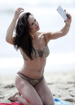 Karina Smirnoff in Bikini on a beach in Santa Monica
