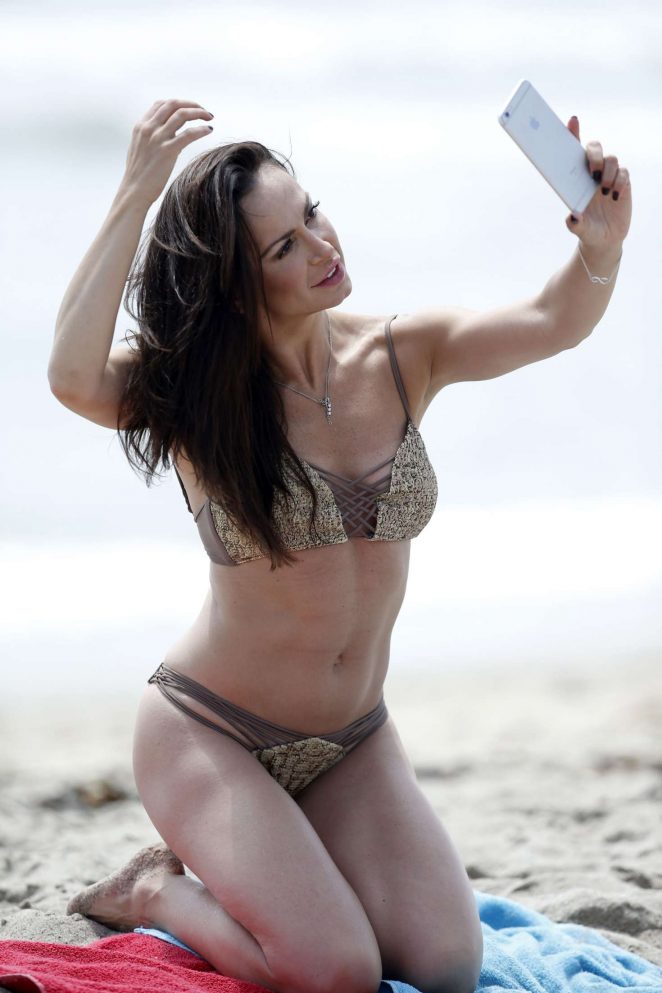 Karina Smirnoff in Bikini on a beach in Santa Monica