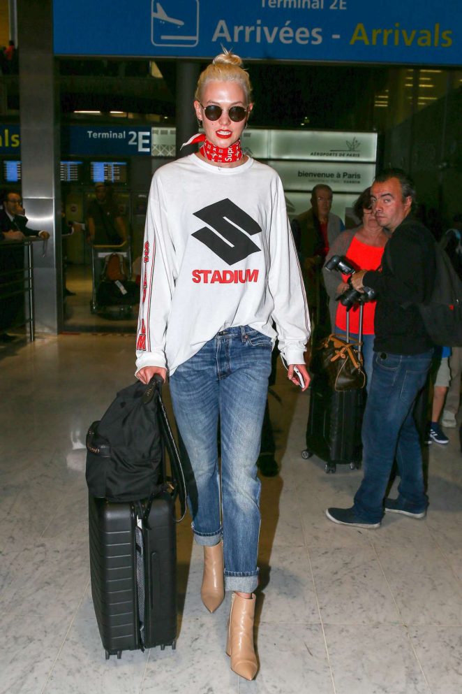 Karlie Kloss at Charles de Gaulle Airport in France