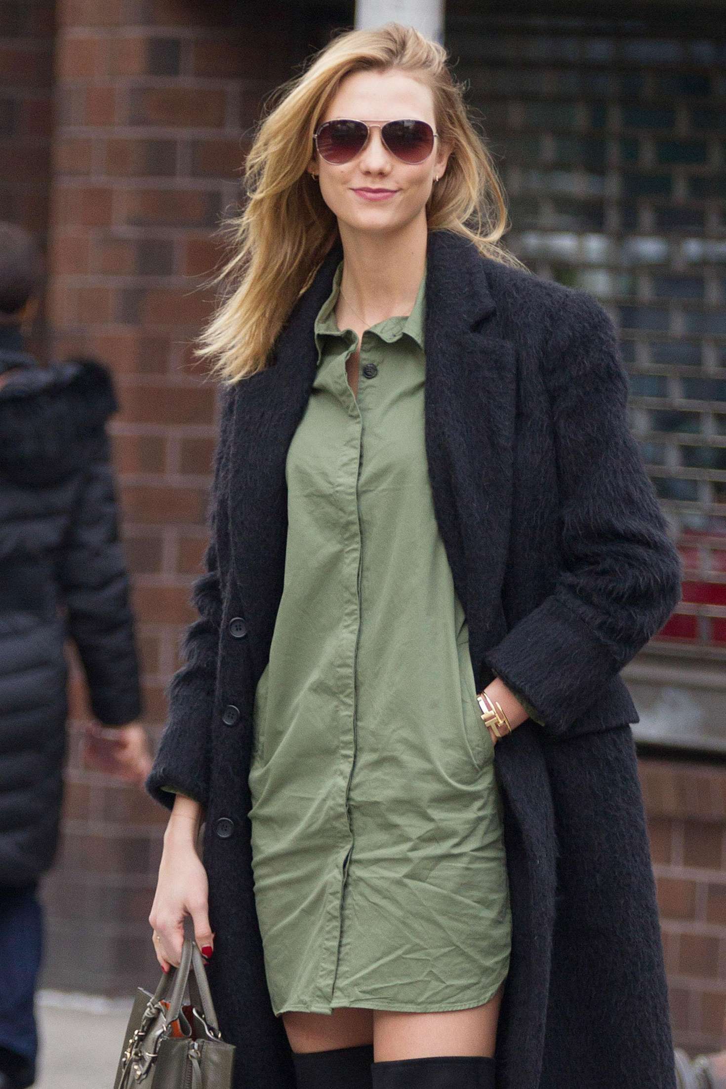 Karlie Kloss in Green Dress out in NYC | GotCeleb