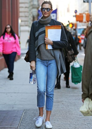 Karlie Kloss in Jeans out in NYC