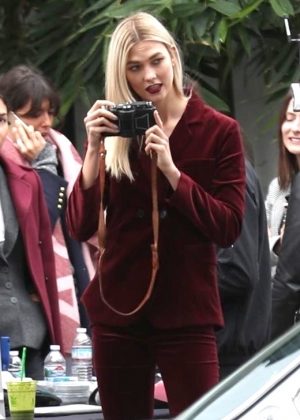 Karlie Kloss on a photoshoot in West Hollywood