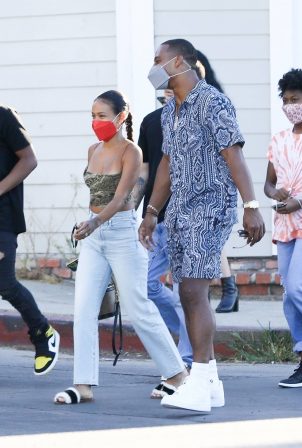 Karrueche Tran and boyfriend Victor Cruz - Out and about