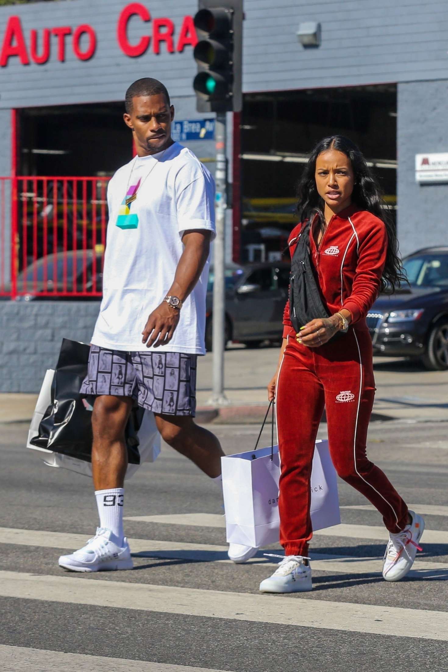 Karrueche Tran and her boyfriend shopping in Hollywood -02 | GotCeleb
