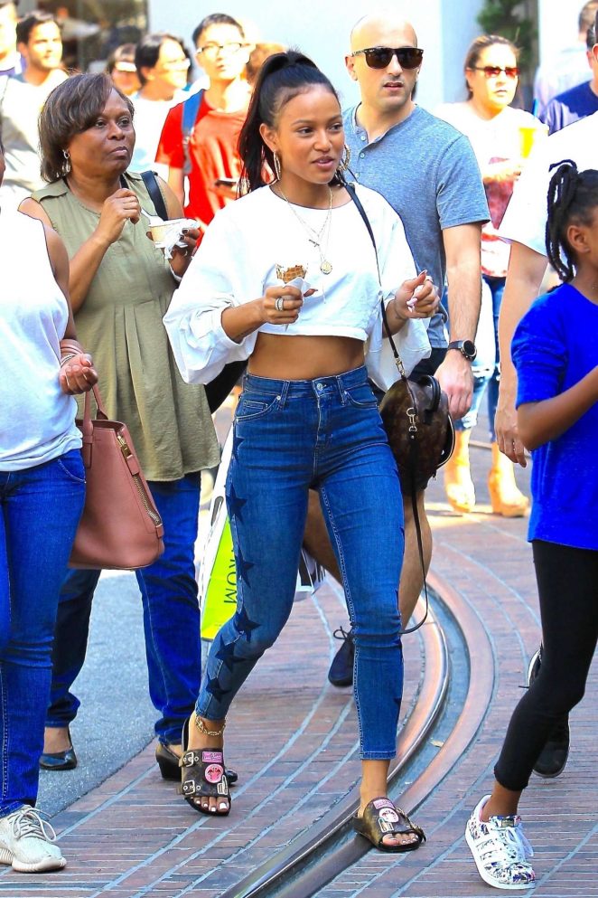 Karrueche Tran at the Grove in West Hollywood