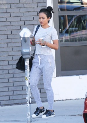 Karrueche Tran feed the meter while out in Los Angeles