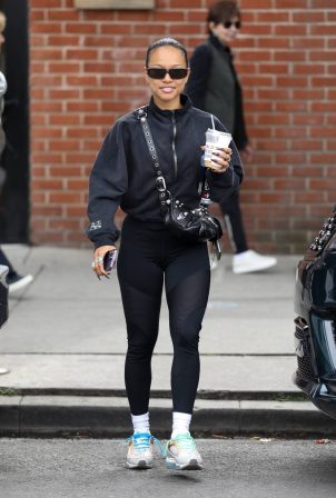 Karrueche Tran - Grabs a coffee at Alfred Coffee in West Hollywood