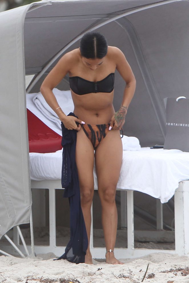 Karrueche Tran in Bikini on Miami Beach